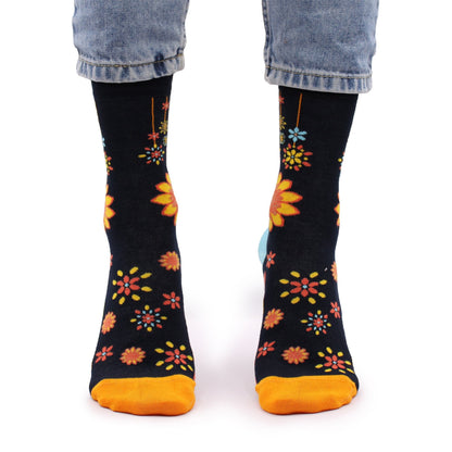 S/M Hop Hare Mandala Flowers Bamboo Socks | #product_category# - OneRoofGifts