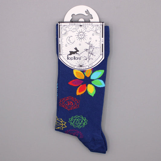 S/M Hop Hare Rainbow Chakra Bamboo Socks | #product_category# - OneRoofGifts