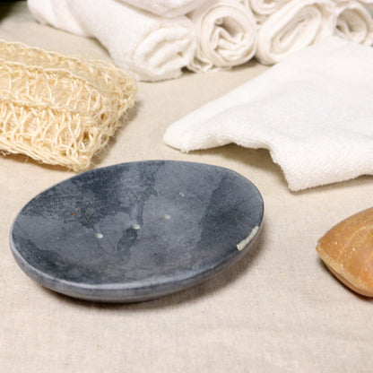 Soapstone Oval Soap Dish, Grey | #product_category# - OneRoofGifts