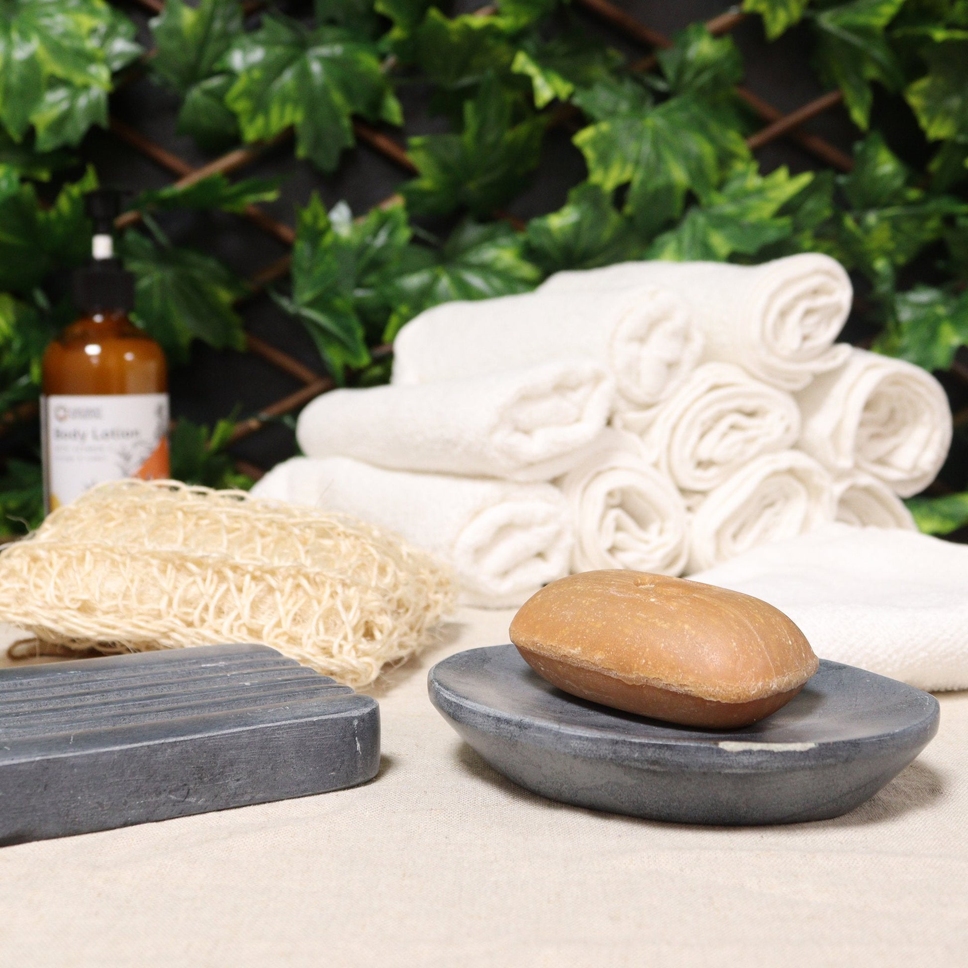 Soapstone Oval Soap Dish, Grey | #product_category# - OneRoofGifts