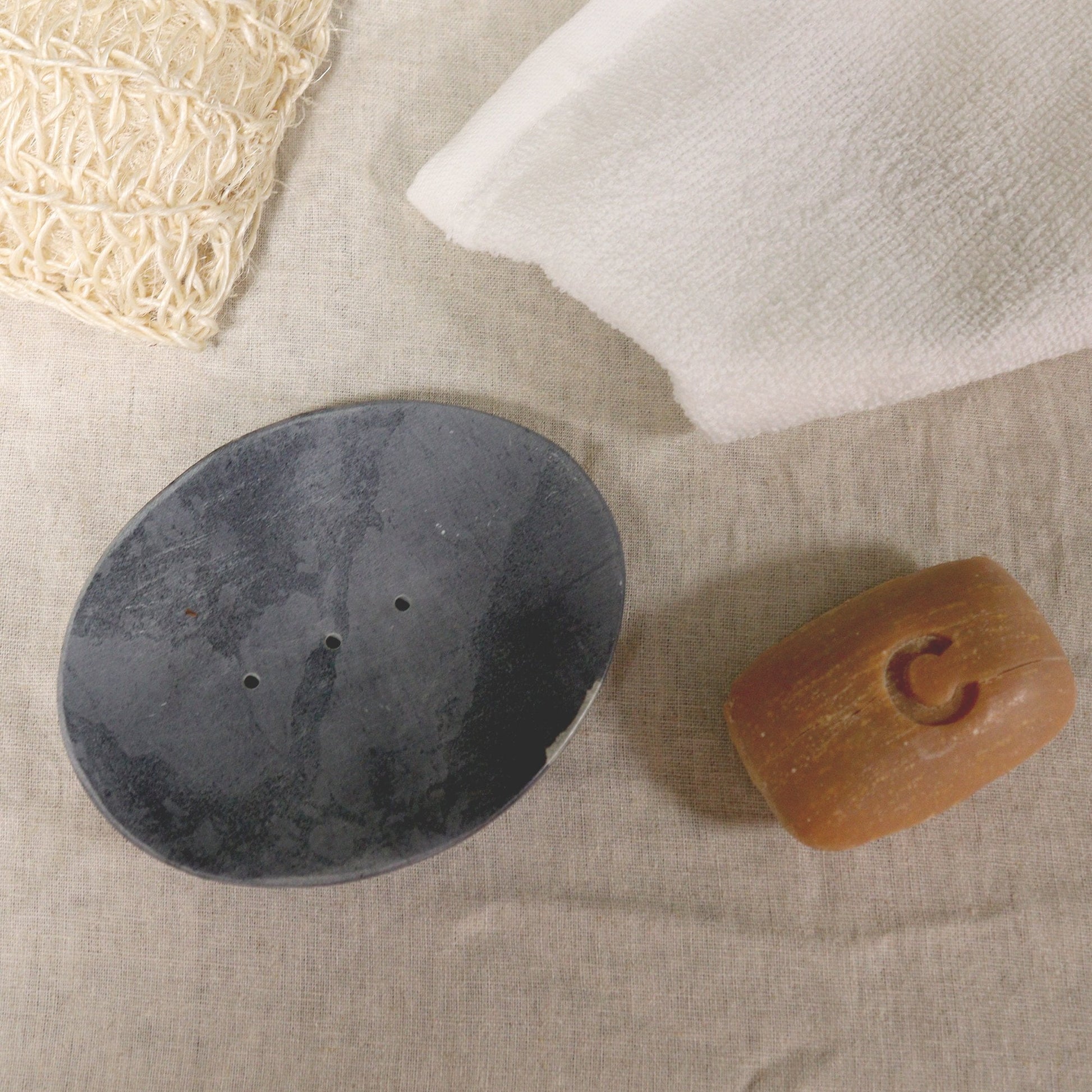 Soapstone Oval Soap Dish, Grey | #product_category# - OneRoofGifts