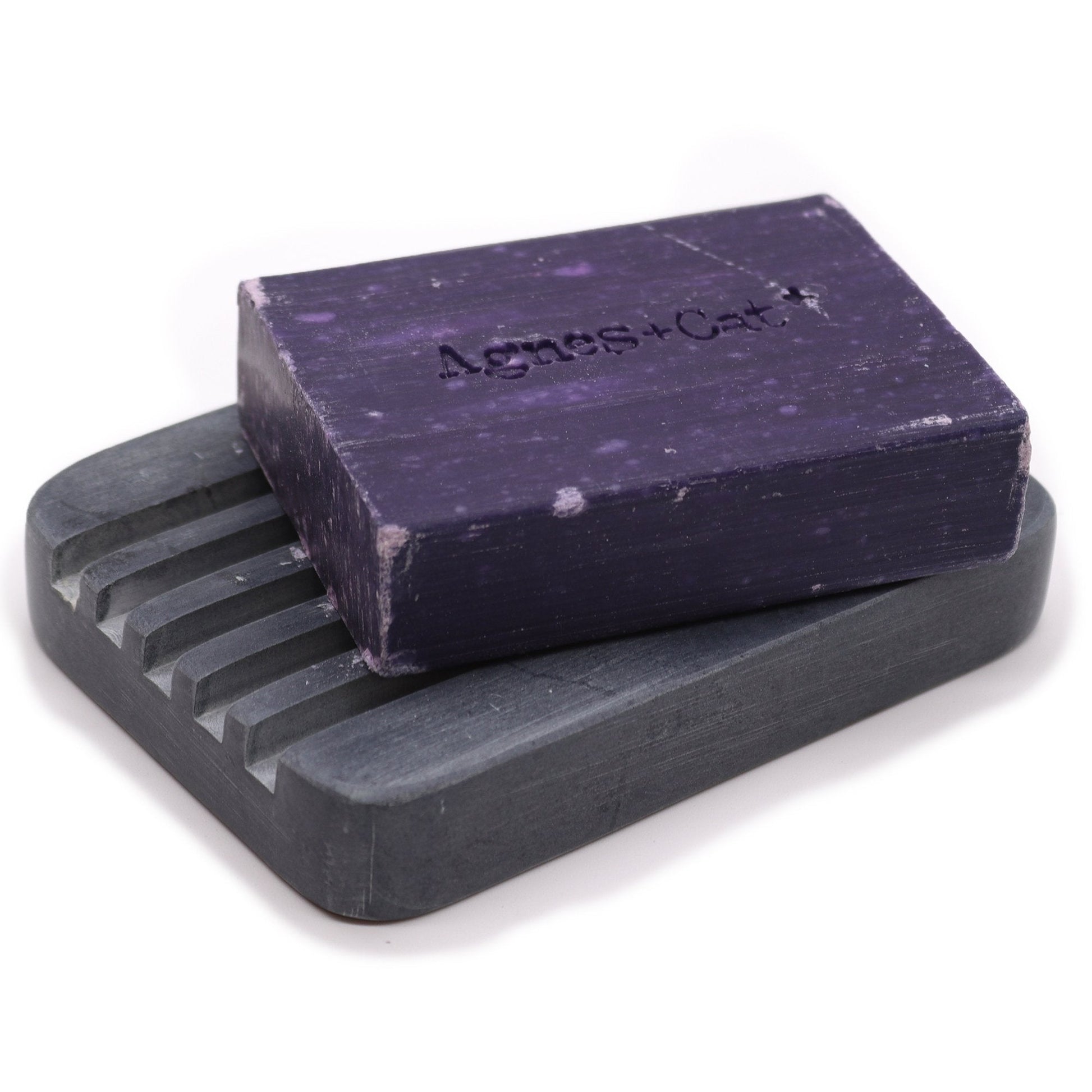 Soapstone Soap Dish with Heavy Ridges, Grey | #product_category# - OneRoofGifts