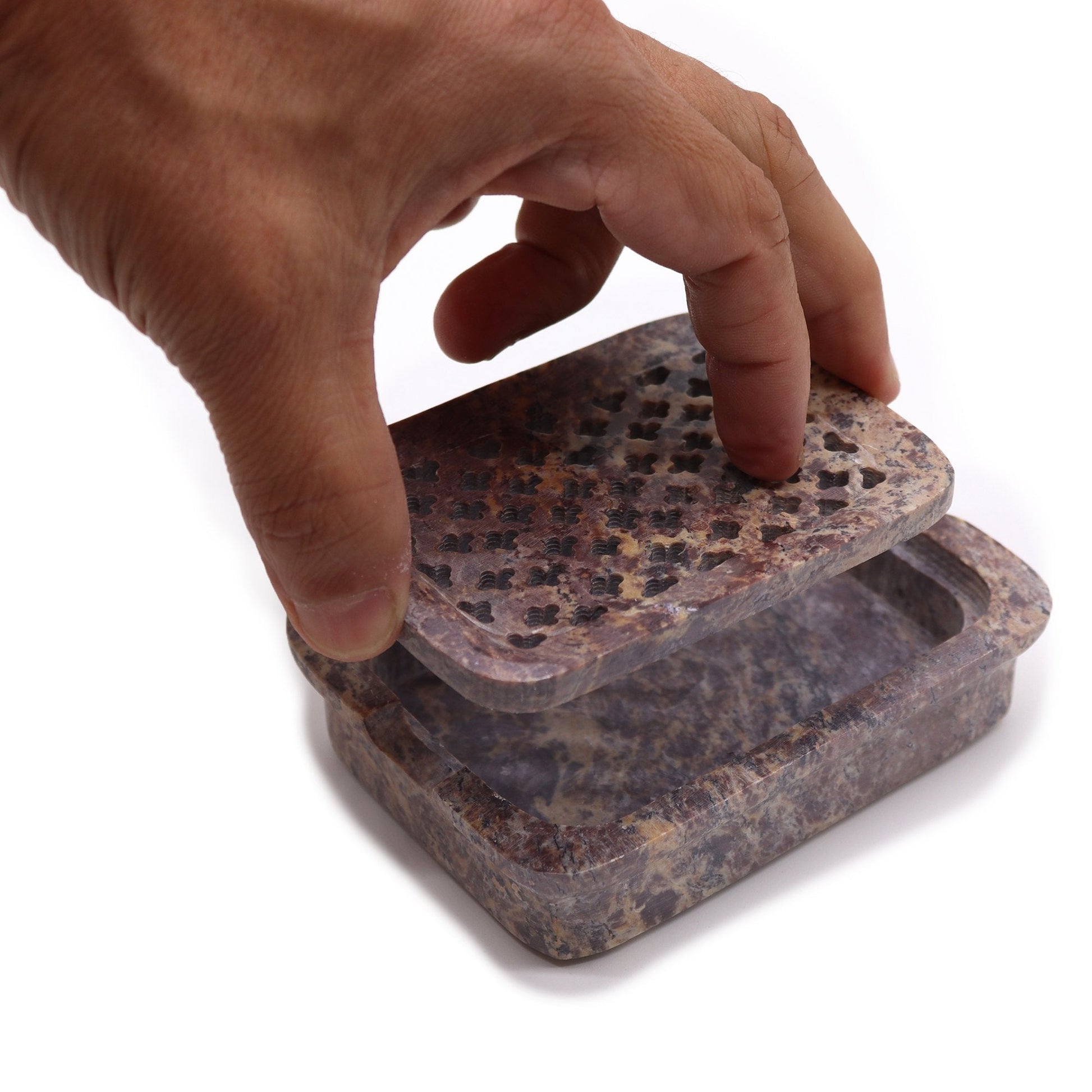 Soapstone Square Soap Dish with Drainer | #product_category# - OneRoofGifts