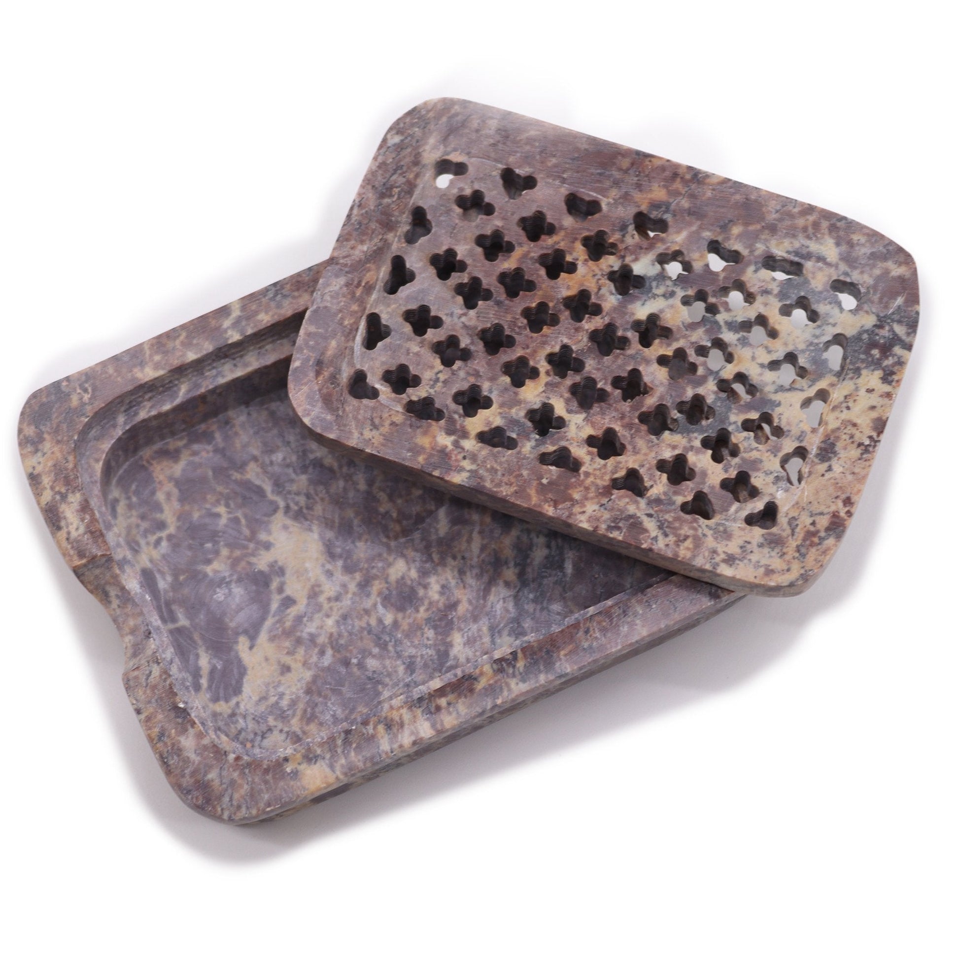 Soapstone Square Soap Dish with Drainer | #product_category# - OneRoofGifts