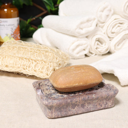 Soapstone Square Soap Dish with Drainer | #product_category# - OneRoofGifts