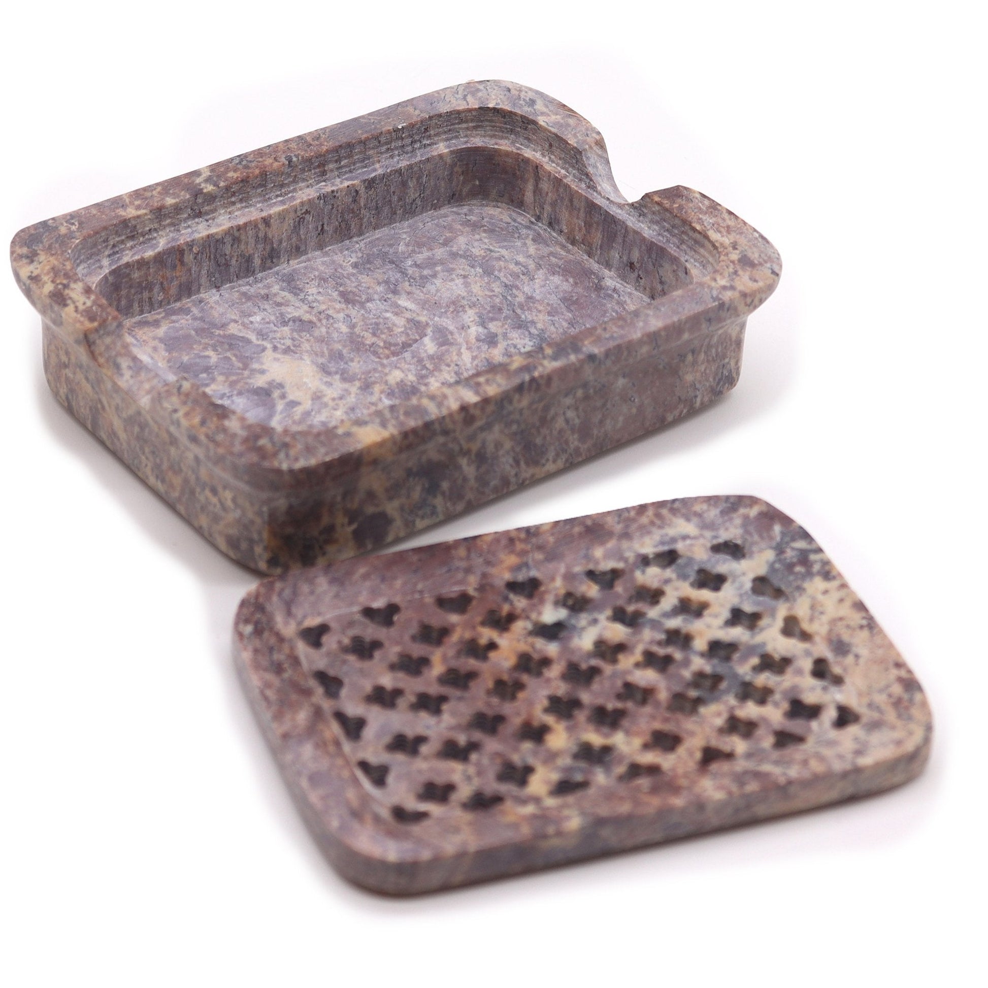 Soapstone Square Soap Dish with Drainer | #product_category# - OneRoofGifts
