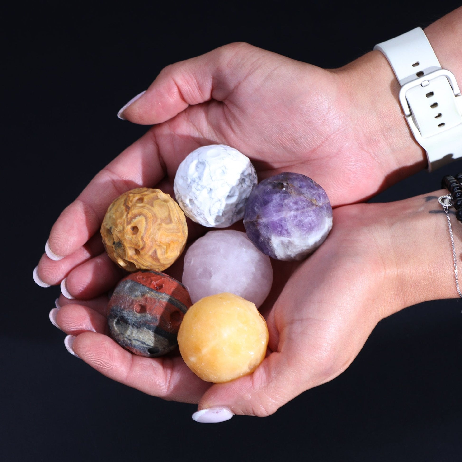 Sola Goldstone Stand with Rose Quartz Venus Planet | #product_category# - OneRoofGifts