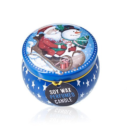 Spiced Orange Scent Artistic Tin Candle - Vintage Christmas Design | #product_category# - OneRoofGifts