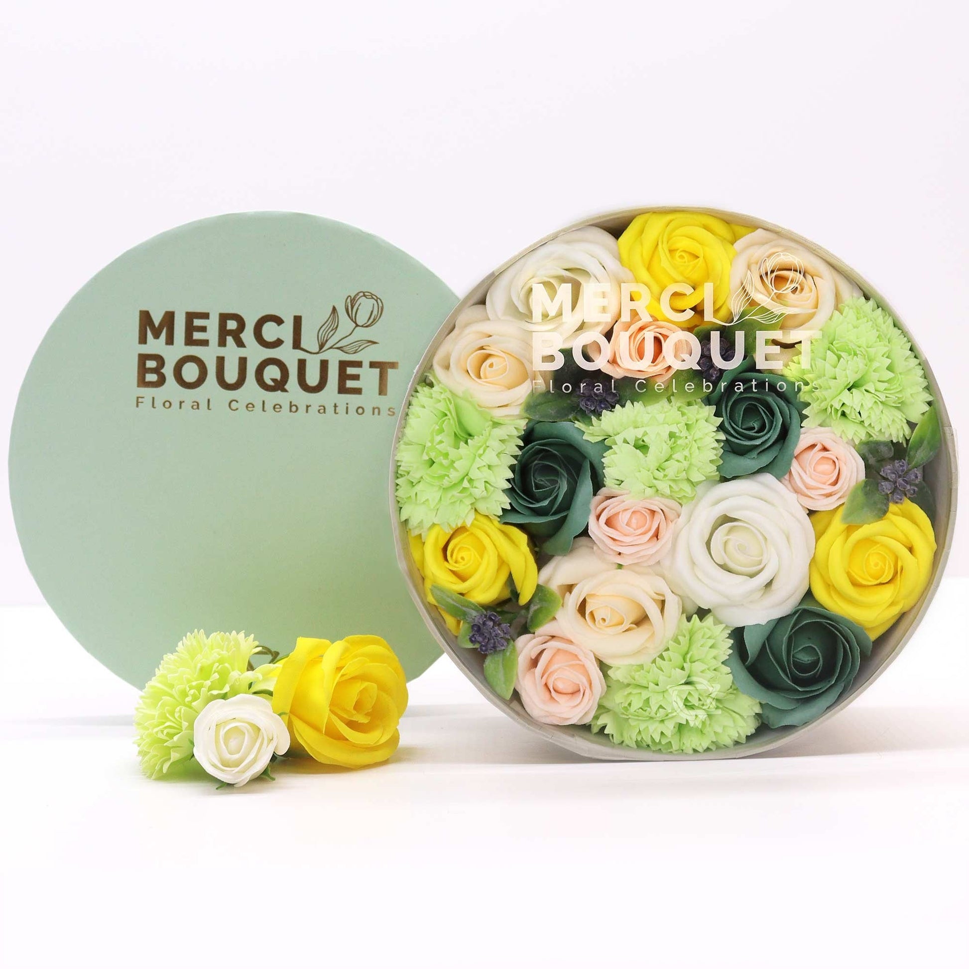 Spring Celebrations Round Box in Yellow & Green | #product_category# - OneRoofGifts
