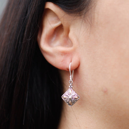 Square Drop Earrings in Silver and Gold | #product_category# - OneRoofGifts