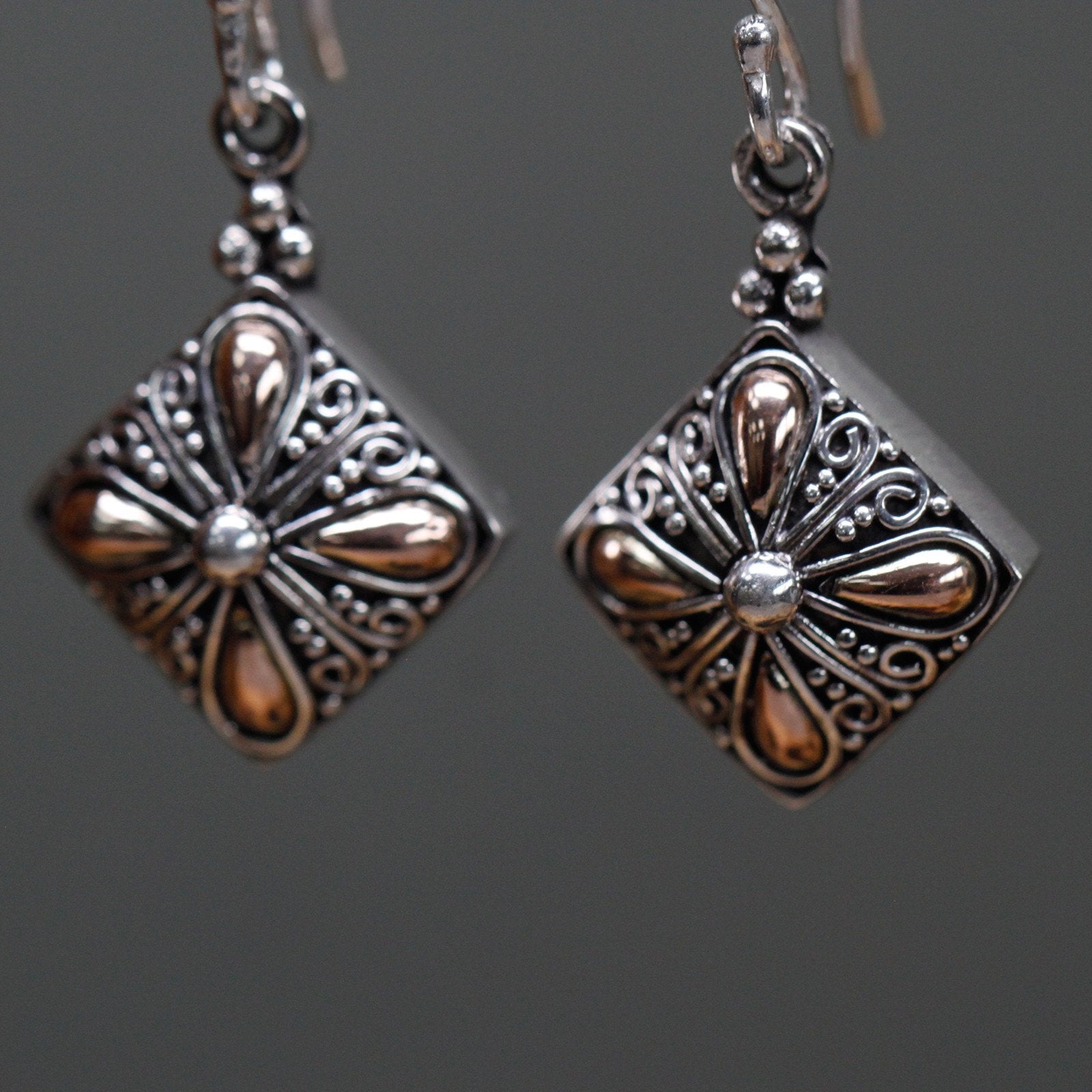 Square Drop Earrings in Silver and Gold | #product_category# - OneRoofGifts