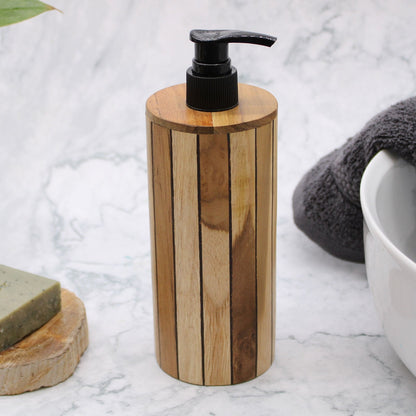 Teakwood Soap Dispenser, Round | #product_category# - OneRoofGifts