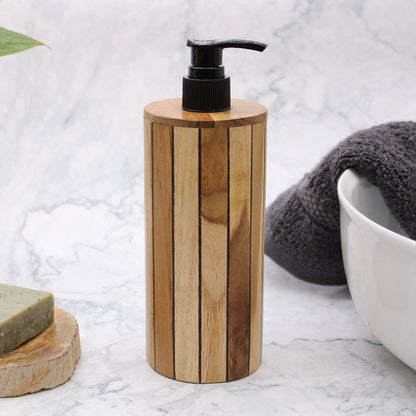 Teakwood Soap Dispenser, Round | #product_category# - OneRoofGifts