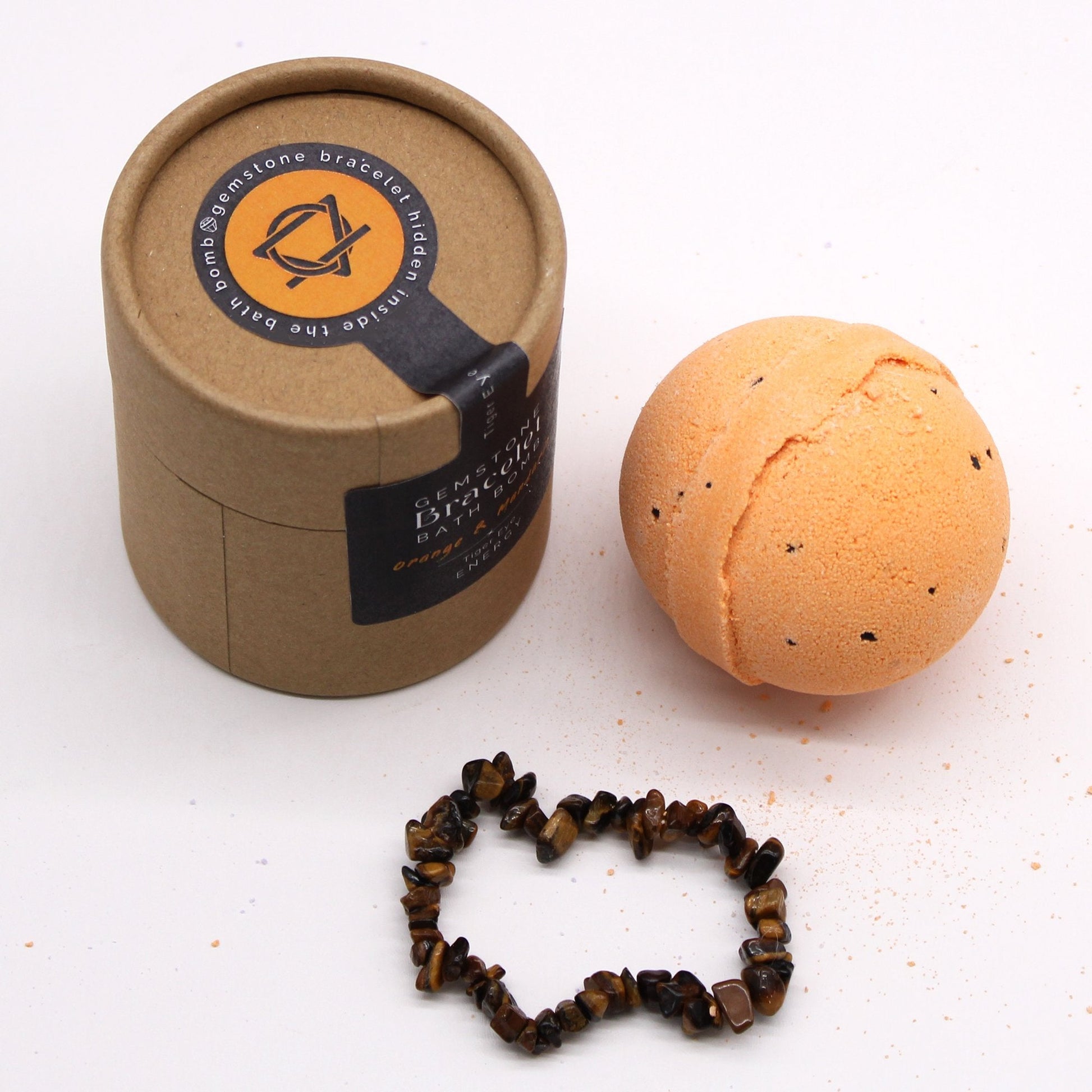 Tiger Eye Gemstone Bracelet with Bath Bomb | #product_category# - OneRoofGifts