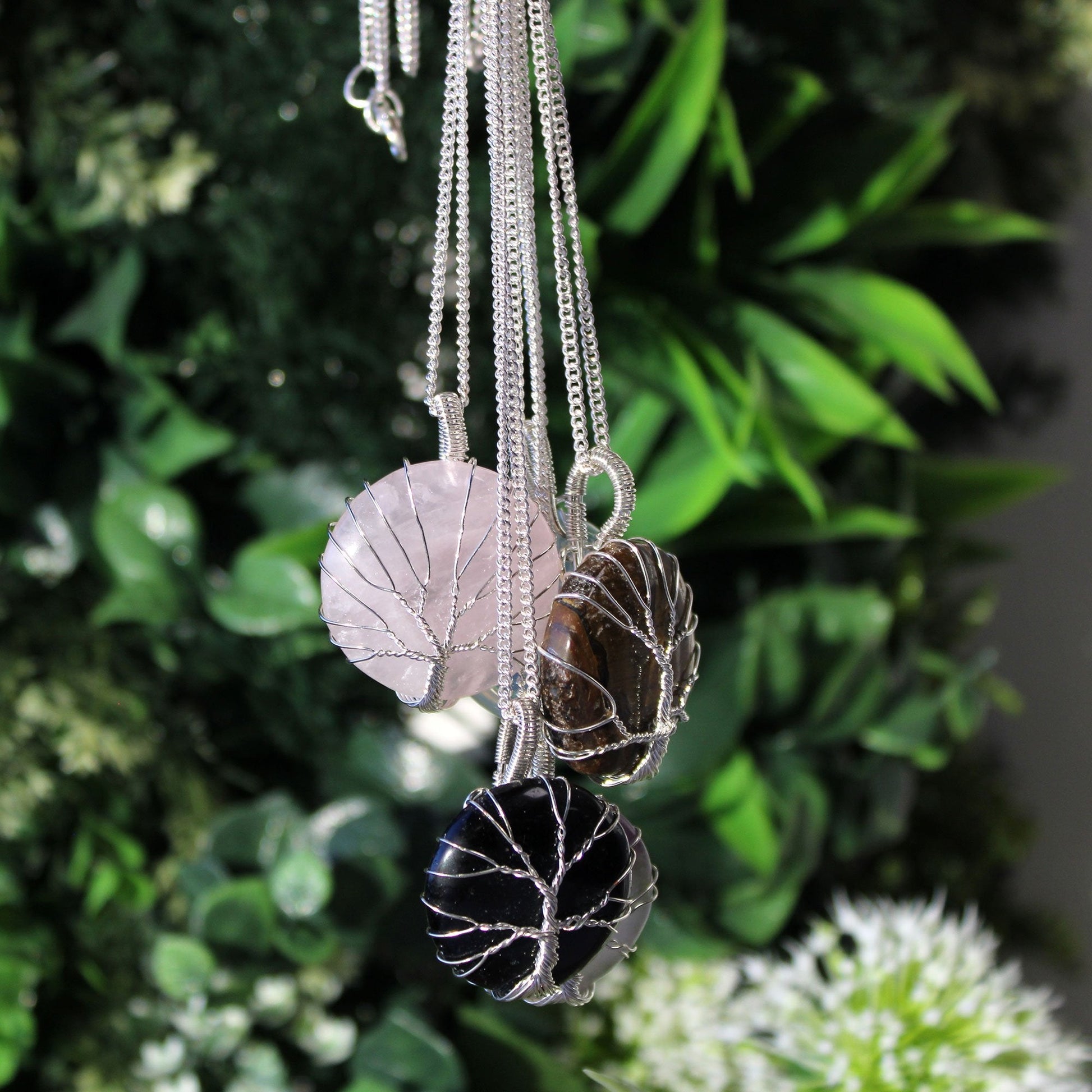 Tiger Eye Gemstone Necklace - Tree of Life | #product_category# - OneRoofGifts