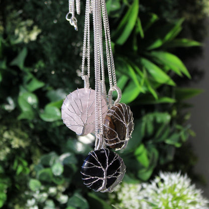 Tiger Eye Gemstone Necklace - Tree of Life | #product_category# - OneRoofGifts