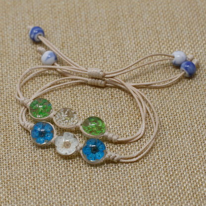 Tri - Flower Pressed Flower Bracelet | #product_category# - OneRoofGifts
