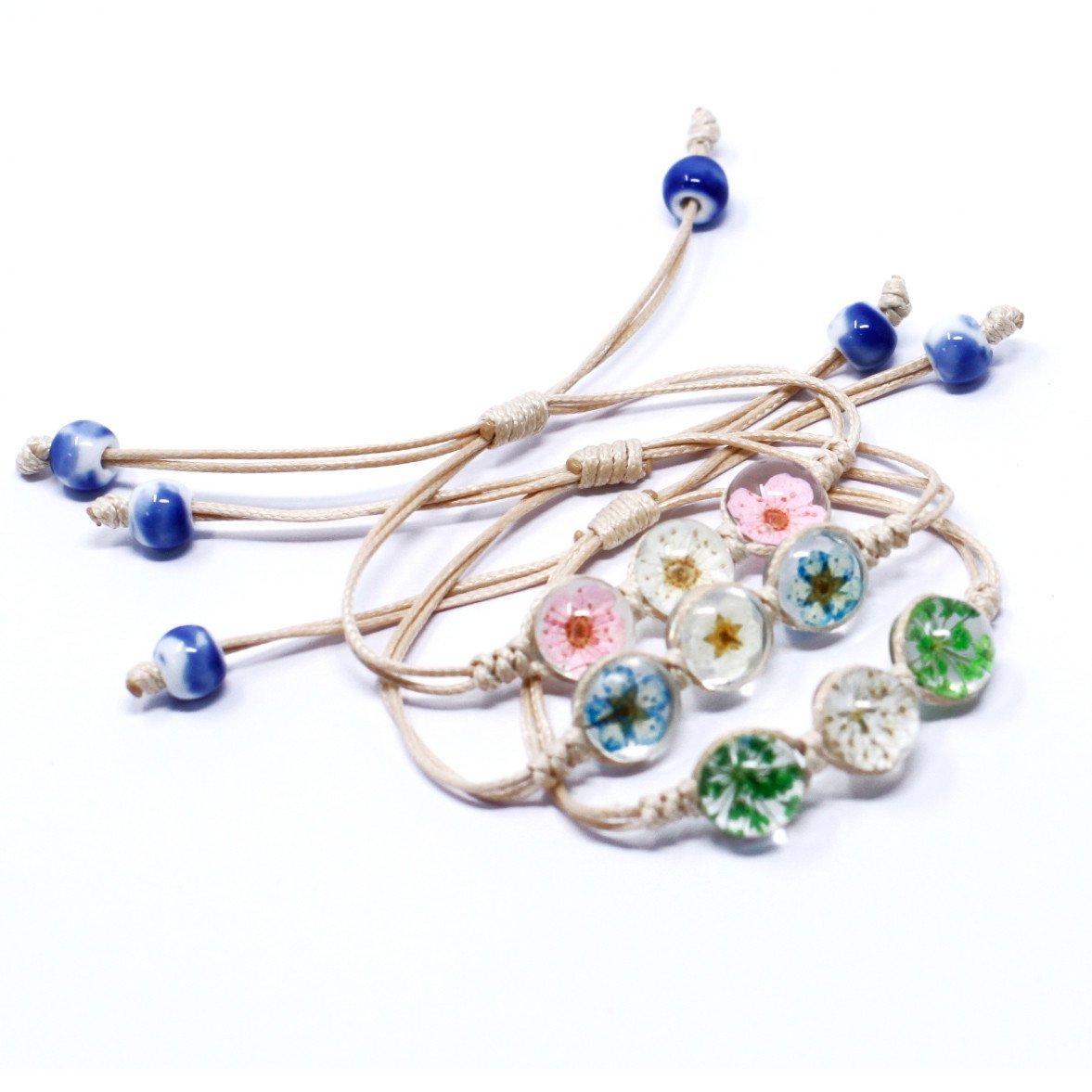 Tri - Flower Pressed Flower Bracelet | #product_category# - OneRoofGifts