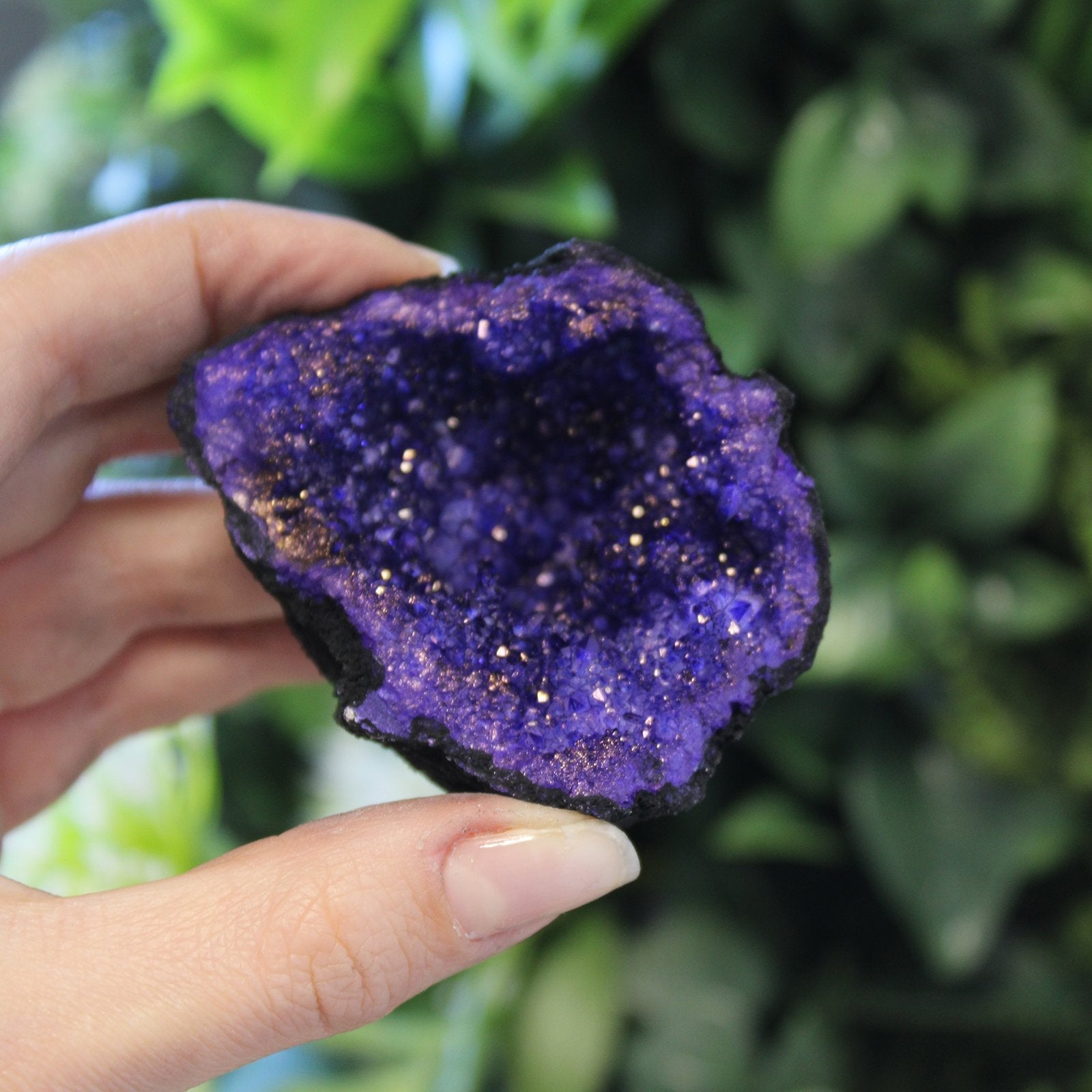 Turquoise / Purple Coloured Calcite Geodes - Black Rock | #product_category# - OneRoofGifts