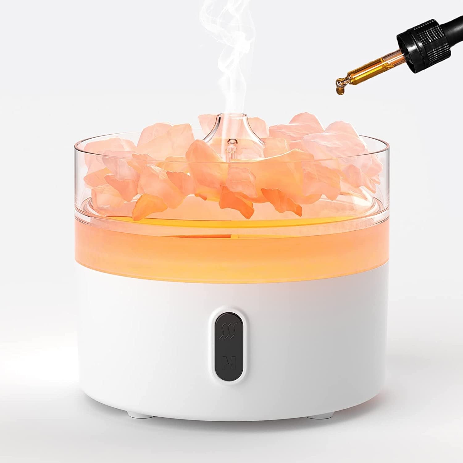 USB - C Himalayan Salt Aroma Diffuser with Night Light and Flame Effect (includes salt) | #product_category# - OneRoofGifts