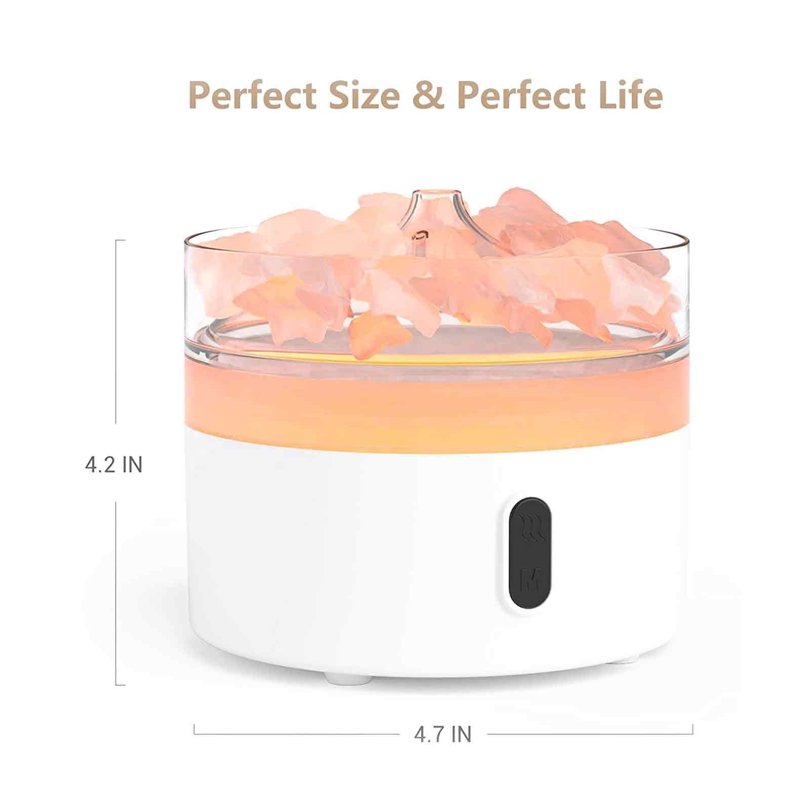 USB - C Himalayan Salt Aroma Diffuser with Night Light and Flame Effect (includes salt) | #product_category# - OneRoofGifts