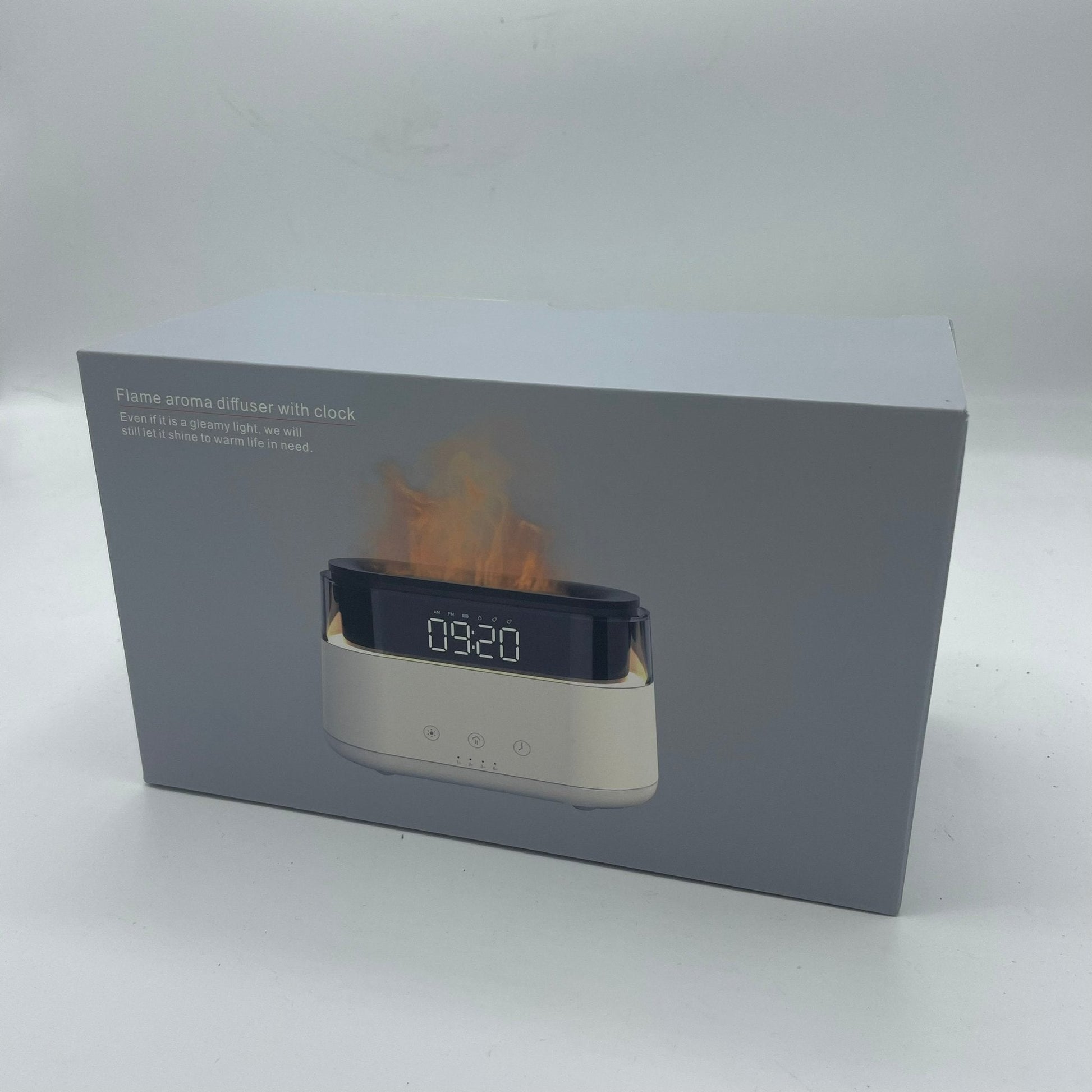 USB - C Modern Aroma Diffuser with LED Clock and Flame Effect | #product_category# - OneRoofGifts