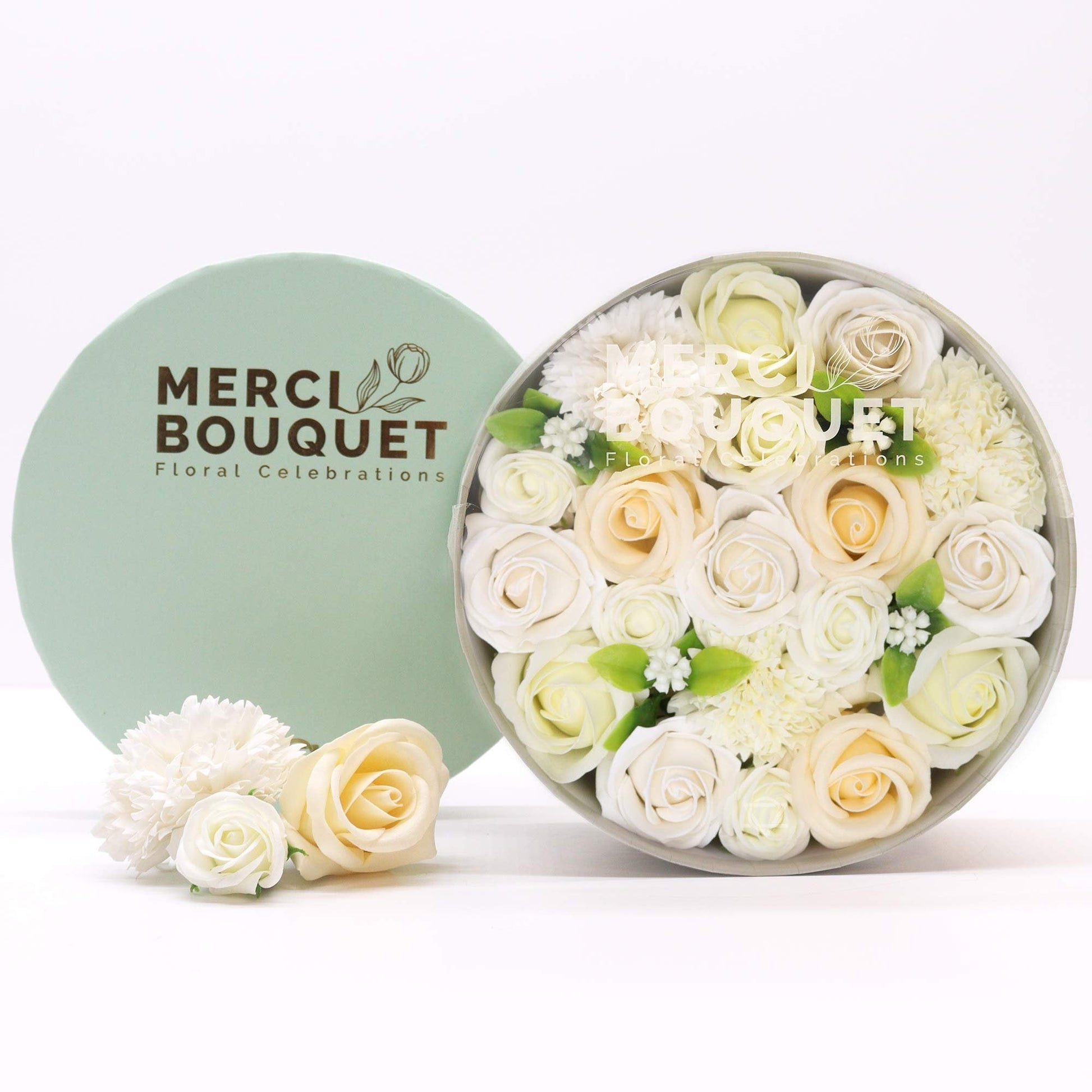 Wedding Blessings Round Box in White & Ivory | #product_category# - OneRoofGifts
