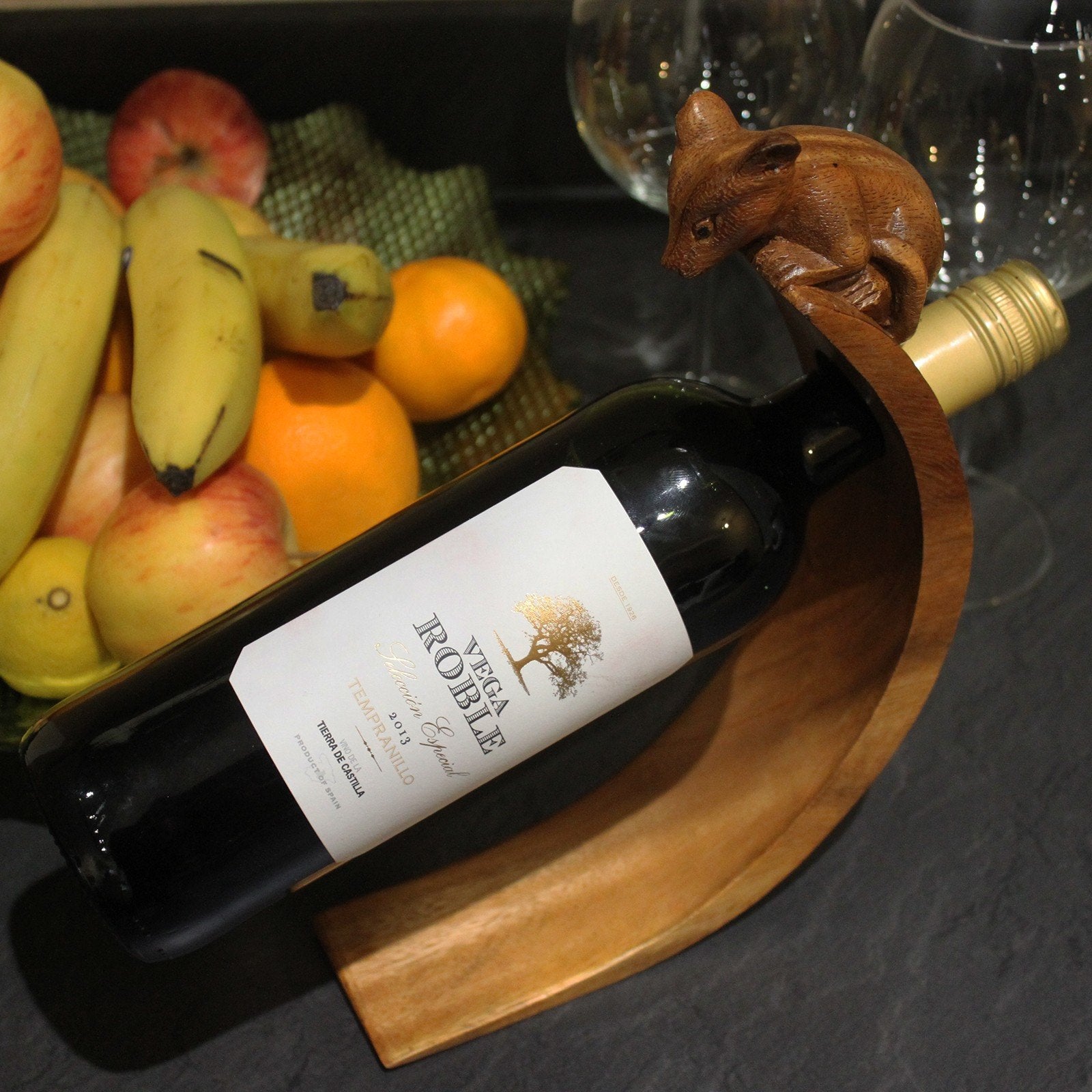 Wine Balance Holder, Wooden Mouse Design | #product_category# - OneRoofGifts