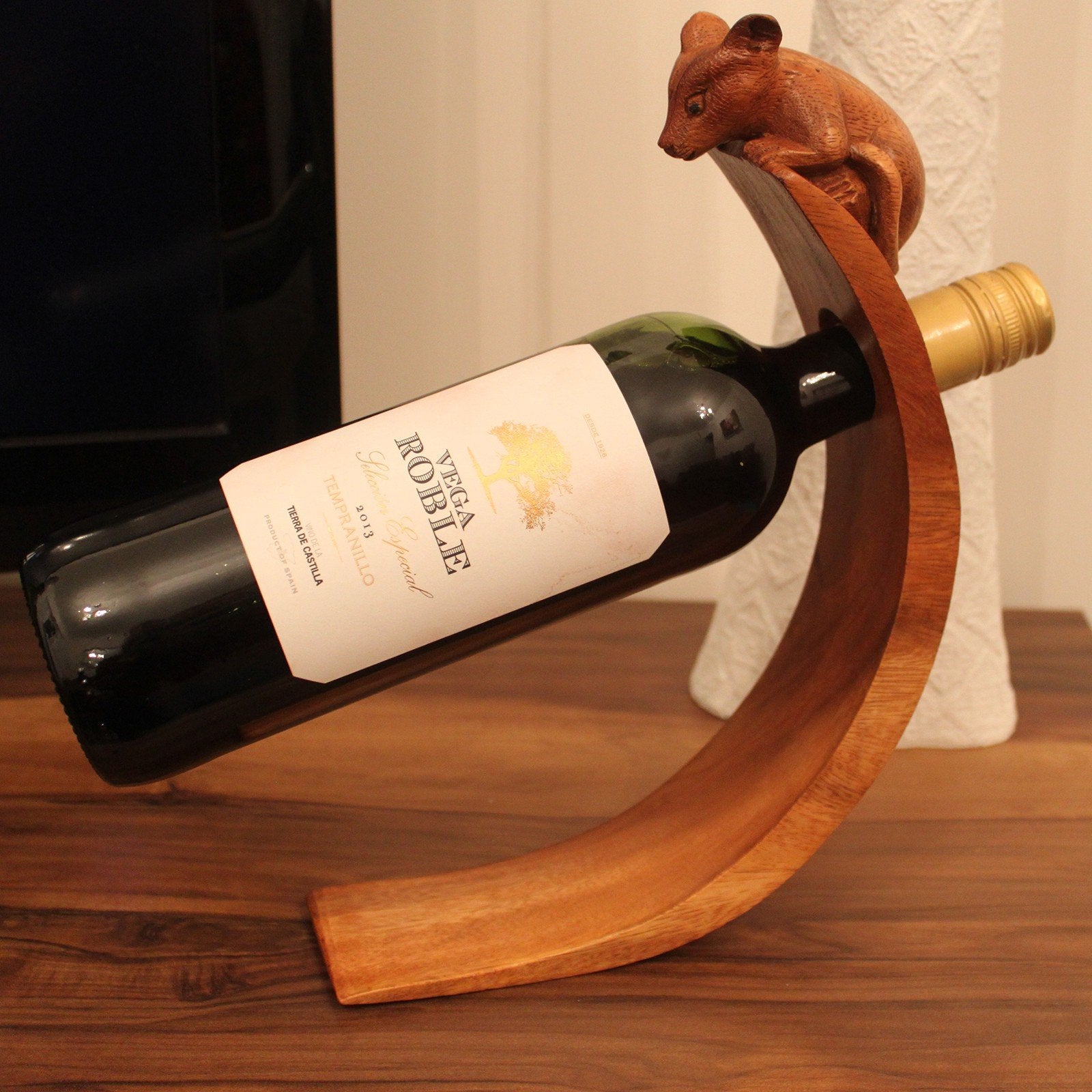 Wine Balance Holder, Wooden Mouse Design | #product_category# - OneRoofGifts