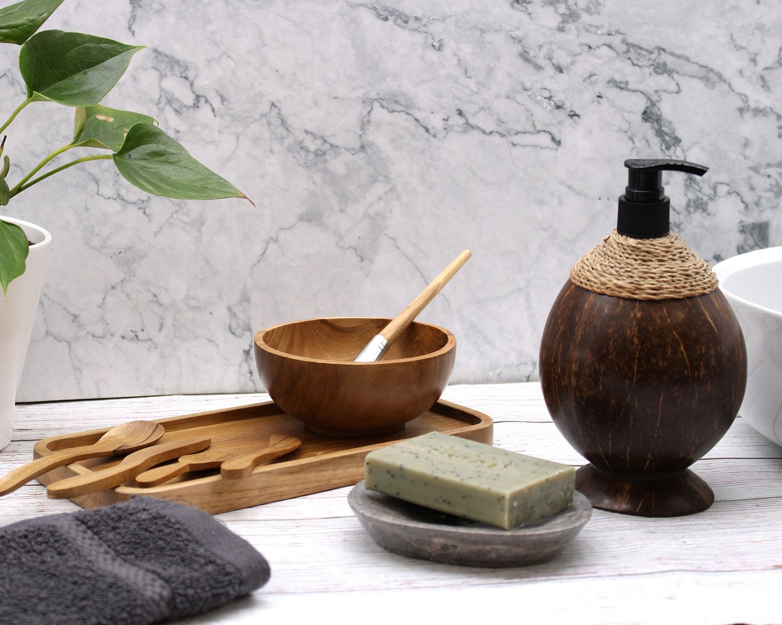 Wooden Coconut Soap Dispenser | #product_category# - OneRoofGifts