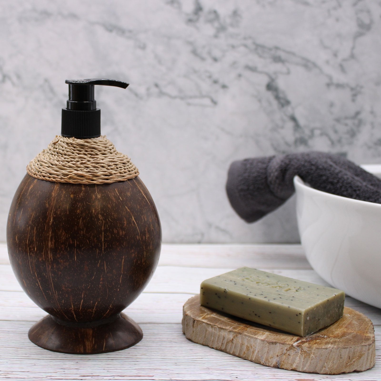 Wooden Coconut Soap Dispenser | #product_category# - OneRoofGifts